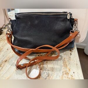 Valentina Black and Brown Crossbody Bag